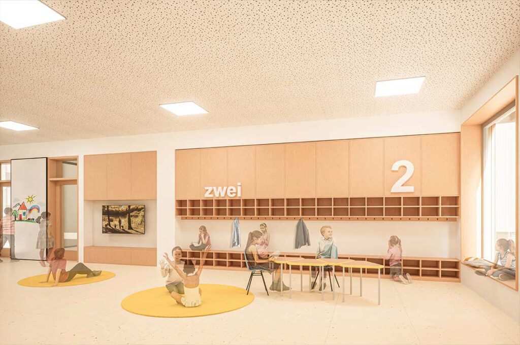 ein archicad modell, das ein kinderspielzimmer zeigt.