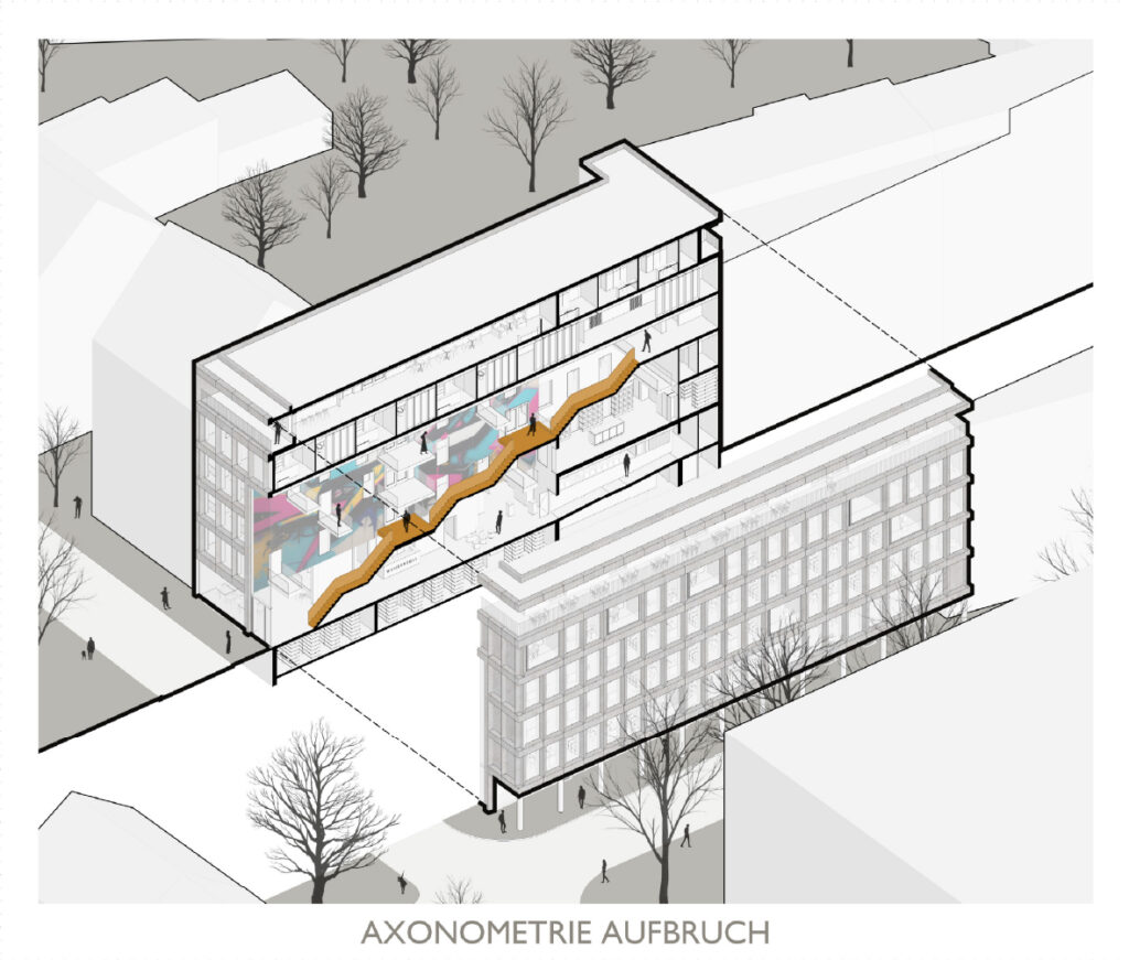 ein diagramm eines gebäudes mit einem gebäude im hintergrund, erstellt für modeling monday.