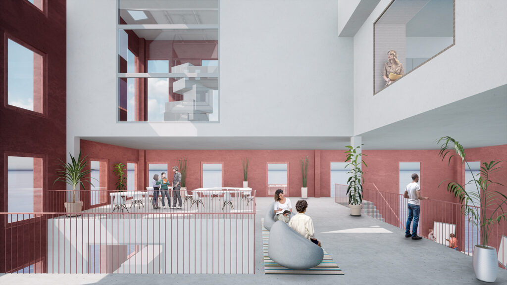 eine künstlerische darstellung des innenraums eines gebäudes, erstellt mit archicad.