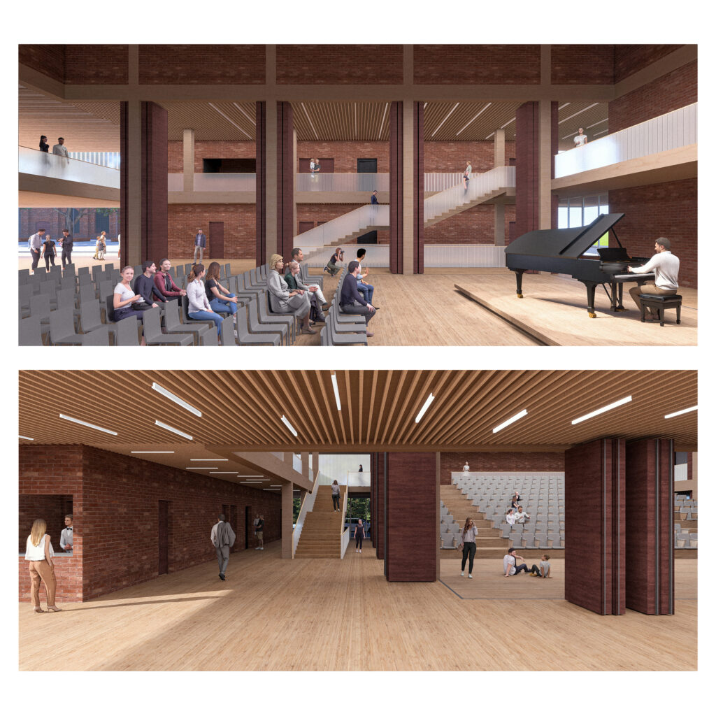architekturmodellierung mit einem geräumigen auditorium.