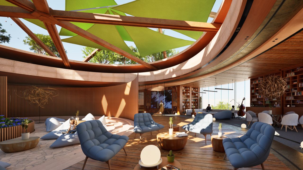 ein faszinierendes rendering, das die luxuriöse lobby eines hotels zeigt, erstellt mit twinmotion 2023.2.1.