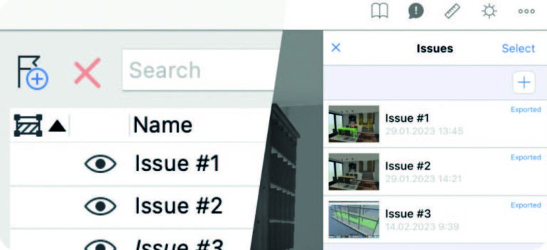 Unterwegs Issues erstellen mit BIMx Mobile