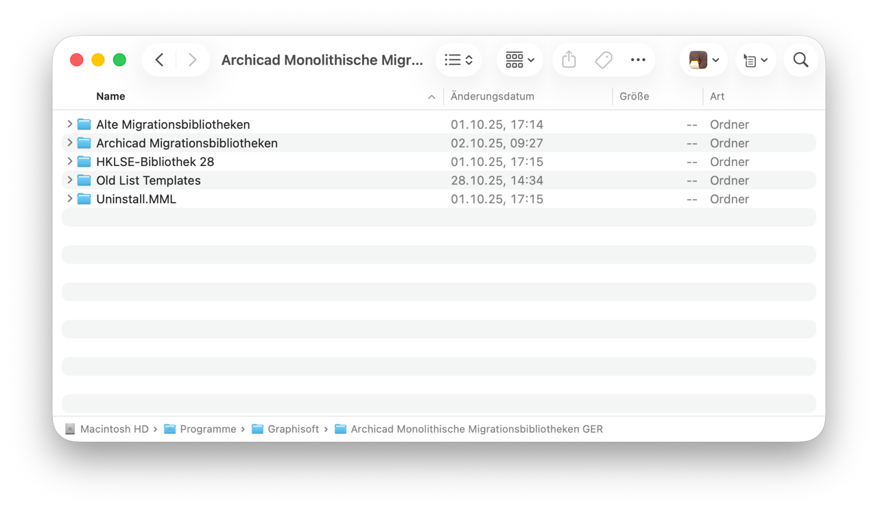 Archicad-Monolithische-Migrationsbibliotheken Screenshot