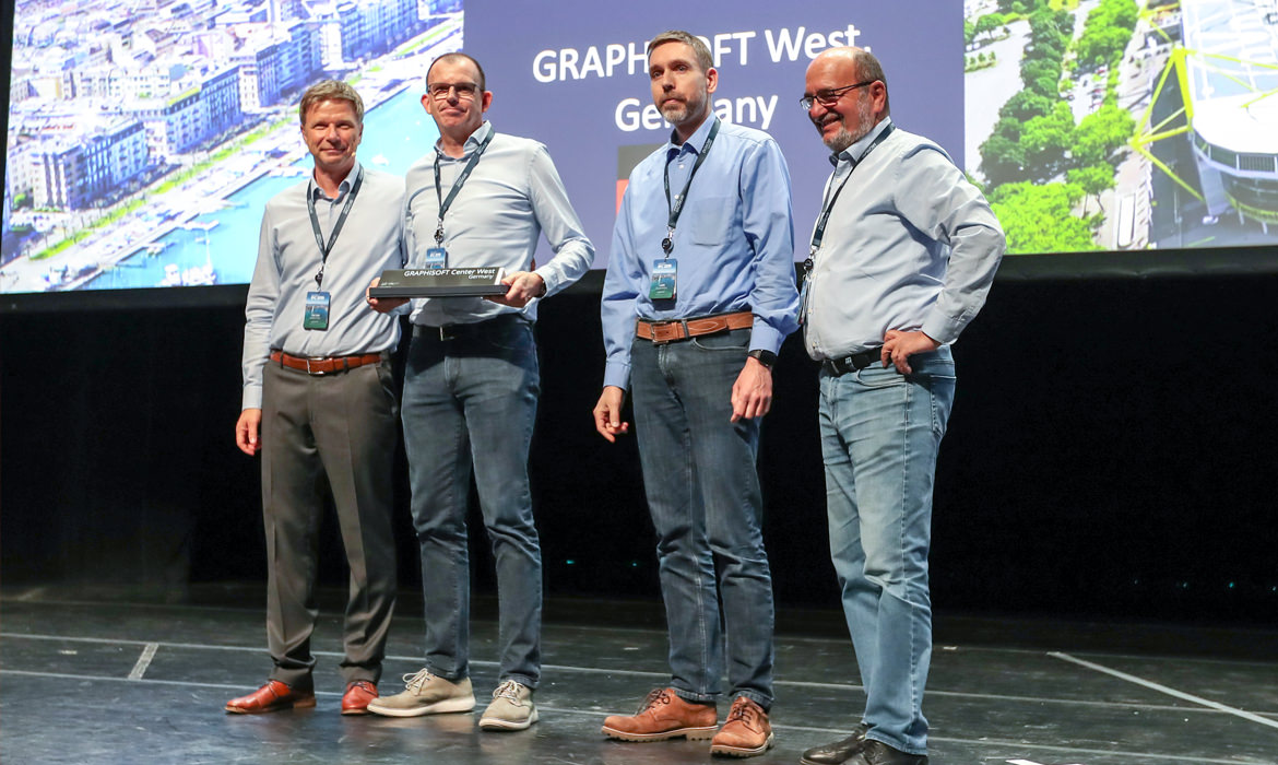 Graphisoft Centre West – Reseller des Jahres 2018 ehrt drei Männer mit Auszeichnung.