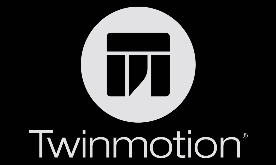 Twinmotion-Logo auf schwarzem Hintergrund nach dem Verkauf an Epic Games!