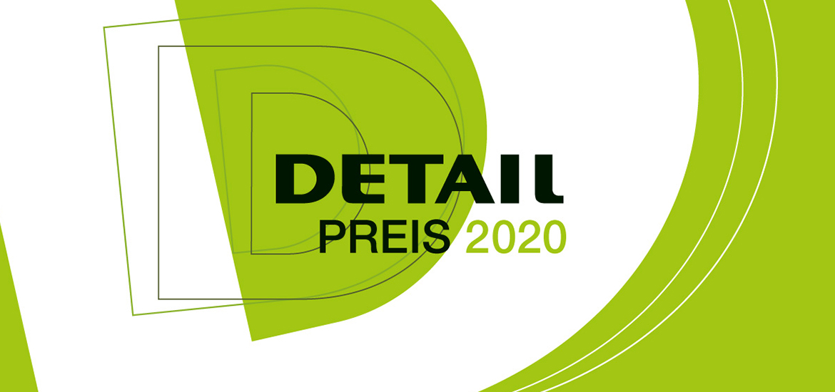 Das Logo für DETAIL Pres 2020, das herausragende Architektur sucht.